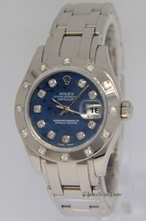 Rolex Datejust Masterpiece Pearlmaster 18k Gold Sodalite Diamond Watch 80319
