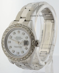 Rolex Datejust Steel & 18k Gold Diamond Bezel & MOP Ladies Watch 79240