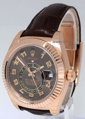 Rolex BRAND NEW Sky-Dweller 18k Everose Gold Chocolate Strap Box/Papers 326135 845960054973