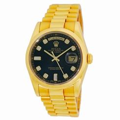 ROLEX 18K Yellow Gold Day Date President Factory Diamonds 118208 Warranty Papers