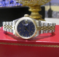 Ladies ROLEX Oyster Perpetual Datejust Gold Stainless Steel Roman Numerals Watch 27543000069
