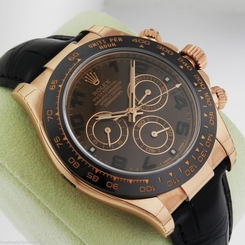Rolex Daytona 116515 Rose Gold Chocolate Dial Ceramic Bezel Strap Ret: $28,800