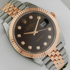Rolex Oyster DATEJUST 41 Rose Gold & Steel 126331 Chocolate Jubilee Ret: $15,000
