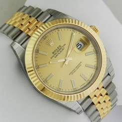 Rolex DATEJUST 41 Yellow Gold & Steel 126333 Jubilee Champagne NEW! Ret: $12,700