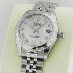 Rolex Datejust 178344 Mother of Pearl Diamond Bezel Jubilee B&P Ret: $13,800
