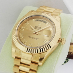 Rolex Day-Date II President 41mm 218238 Champagne Roman Dial Ret: $34,850
