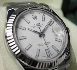 Rolex DATEJUST II 116334 Mens Steel & White Gold Oyster White Index Dial 41MM 683498458203