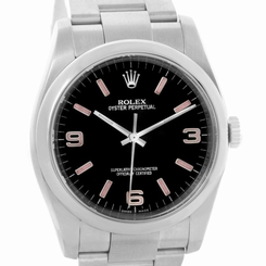Rolex No Date Mens Black Dial Stainless Steel Watch 116000 845960064293