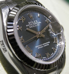 LADIES ROLEX DATEJUST 179174 SS/18K WG BLUE ROMAN DIAL OYSTER BRACELET 26MM NEW