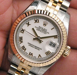 BRAND NEW LADIES 18K/SS ROLEX DATEJUST WHITE ROMAN DIAL JUBILEE BRACELET