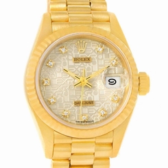  Rolex President Datejust 18k Yellow Gold Jubilee Diamond Watch 69178