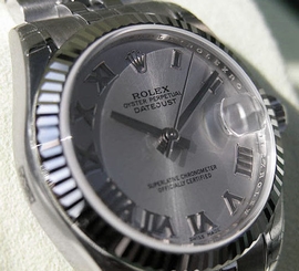 BRAND NEW ROLEX MIDSIZE SS/18K WHITE GOLD SILVER ROMAN DIAL MODEL 178274 JUBILEE