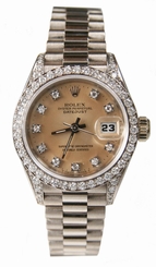 Rolex Women's Datejust 69159 18K White Gold Diamond Bracelet Watch. Swiss Made