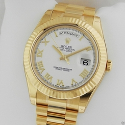 Rolex Day-Date II President 41mm 218238 White Roman Dial Brand NEW Ret: $34,850