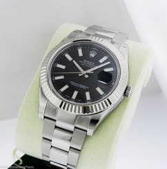 ROLEX MENS DATEJUST II BLACK 18K GOLD AUTOMATIC SWISS 41mm WATCH 116334 R: $9100 683498458203