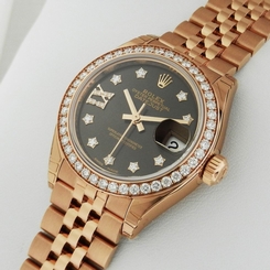 ROLEX Datejust 28mm Rose Gold 279135RBR Chocolate Diamond Jubilee Ret: $37,000