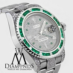 Men's Rolex GMT-Master II 116710 with green emerald bezel Box and Papers
