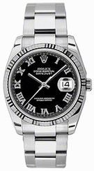 115234-BLKRO NEVER WORN ROLEX OYSTER PERPETUAL DATE MENS LUXURY WATCH