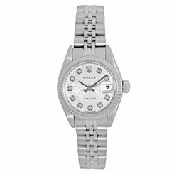 ROLEX Lady Stainless Steel Datejust Factory Diamonds # 79174 Warranty Box MINTY