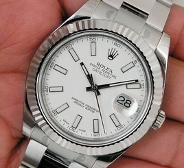 Rolex DATEJUST II 116334 Mens Steel & White Gold Oyster White Stick Dial 41MM  683498458203