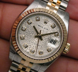 NEW LADIES 18K/SS ROLEX DATEJUST SILVER JUBILEE DIAMOND DIAL 179173 IN STOCK WOW