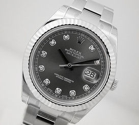 Rolex DATEJUST II 116334 Mens Stainless & White Gold Rhodium DIAMOND Dial 41MM 683498458203