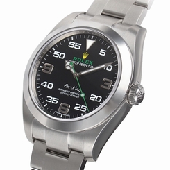 Rolex AIRKING 116900 Mens Stainless Steel Oyster Black Arabic Dial 40MM