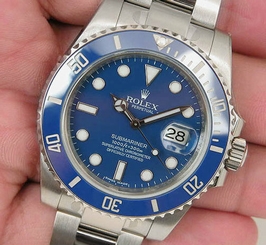 Rolex SUBMARINER 116619 Mens 18K White Gold Blue Dial 40MM Blue Ceramic Bezel