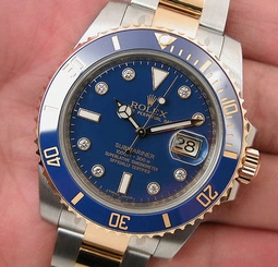 Rolex SUBMARINER 116613 Mens 18K/SS Blue Diamond Dial & Blue Ceramic Bezel 40MM 845960000260