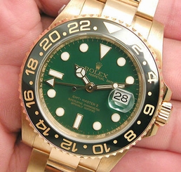 Rolex GMT-MASTER II 116718 Mens 18K Yellow Gold Green Dial Ceramic Bezel 40MM