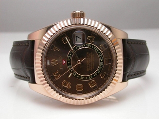 ROLEX SKY-DWELLER 326135 CHOCOLATE DIAL18K ROSE GOLD CASE AUTOMATIC MENS WATCH 845960054973