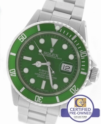 Men's Rolex Submariner Date Green "Hulk" 16800 Stainless Steel Dive Watch 16610
