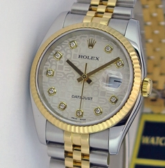 Rolex Datejust Gold & Steel Silver Jubilee Diamond Dial 116233 - WATCH CHEST