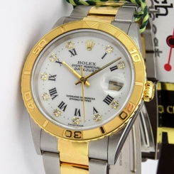 Rolex Datejust Turnograph Thunderbird White Roman Diamond 16263 WATCH CHEST