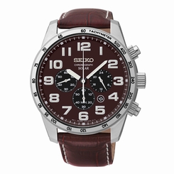 Seiko SSC227 Brown Dial & Leather Chronograph Solar Men's Watch