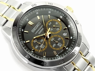Seiko Men's Quartz SKS525P1 Stainless Steel 100M Chronograph TwoTone Date Watch