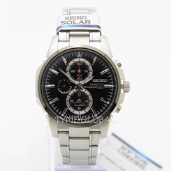 Seiko Solar SSC087P1 Men Stainless Steel Black Dial Analog Chronograph Watch 4954628153036