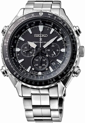 New Seiko Prospex Radio Sync Solar Chronograph Stainless Steel Mens Watch SSG001