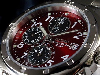 SEIKO SND495P1 Chronograph Red Dial Men's Watch From Japan