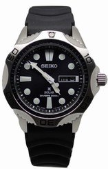 Seiko Men's SNE107P2 Rubber Analog with Black Dial Watch 4954628140517