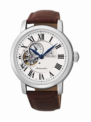 Seiko SSA231 Automatic White Dial Brown Leather Band Mens Watch