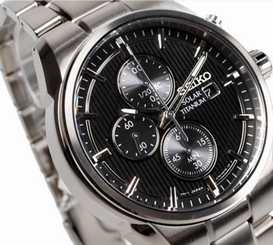 Seiko Men's Solar Titanium Chronograph Watch SSC367P1 Warranty, Box