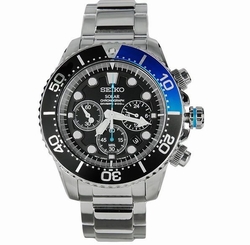 Seiko Solar SSC017P1 Chronograph Black Dial Stainless Steel Analog Men's Watch 4954628146724