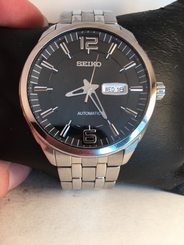 Seiko SNKN47 Recraft Automatic Stainless Steel Black Dial Men's Watch-H63