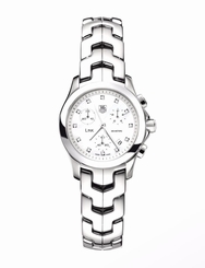 GIFT IDEA TAG HEUER WOMENS LINK CJF1312.BA0580 CHRONOGRAPH PEARL DIAMOND WATCH