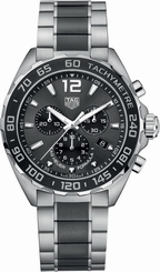  New Tag Heuer Formula 1 Grey Chronograph Ceramic Steel Mens Watch CAZ1011.BA0843