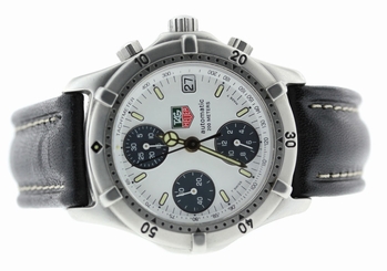 Tag Heuer CE 2118 Stainless Steel and Leather Wrist Watch for Men