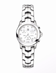 BRAND NEW TAG HEUER WOMENS LINK CJF1312.BA0580 CHRONOGRAPH PEARL DIAMOND WATCH
