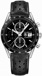 Tag Heuer Carrera Chronograph 41mm Steel/Leather Men's Watch CV201AL.FC6357