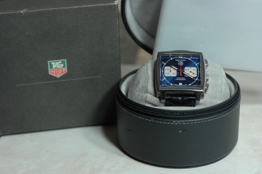 TAG Heuer Monaco Steve McQueen CW2113-0 Original Box Blue Dial EX Condition
